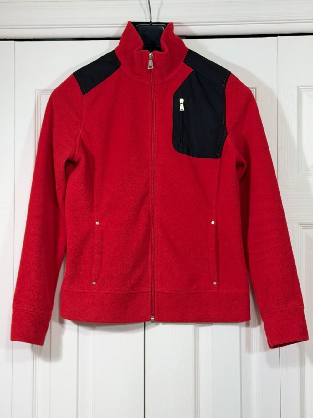 Ralph Lauren Lauren Active Fleece Jacket – Red & Black Colorblock